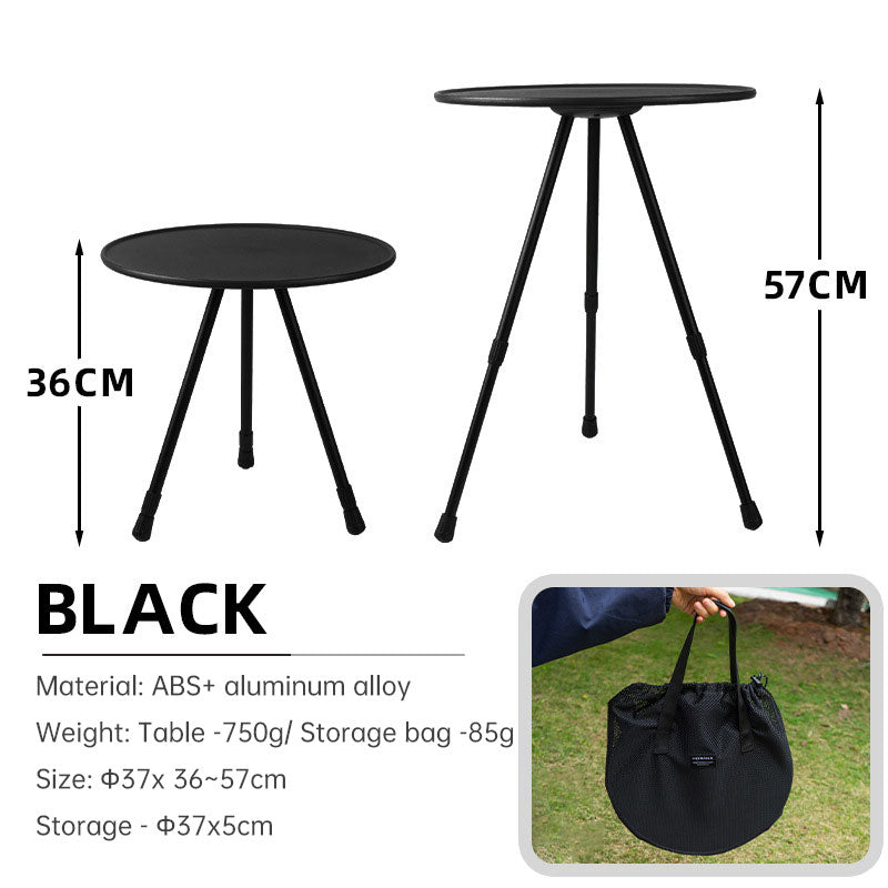 Table Ronde Pliante Alu Réglable Hauteur - Balcon Léger - Pique-nique Camping