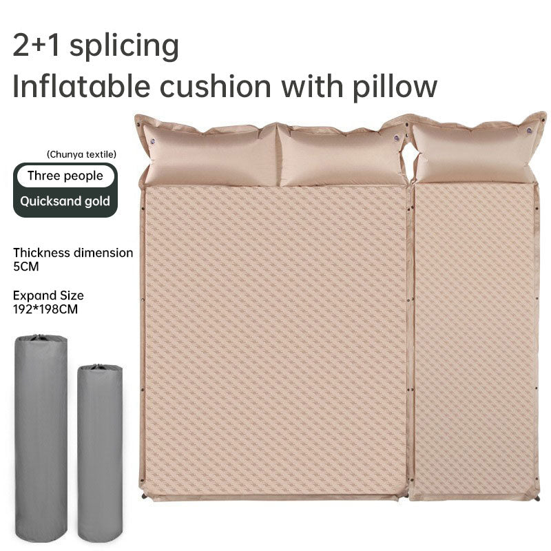 Matelas Autogonflant Camouflage - Coussin Assemblable - Camping avec Oreiller
