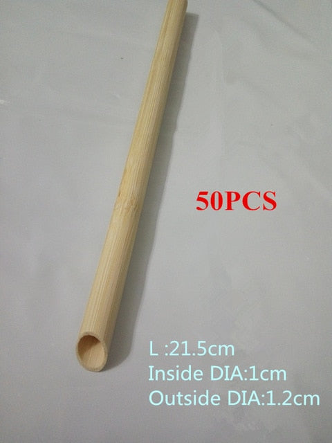 Pailles Bambou Réutilisables 100pcs 21.5cm - Écologique - Carbonisées Smoothie