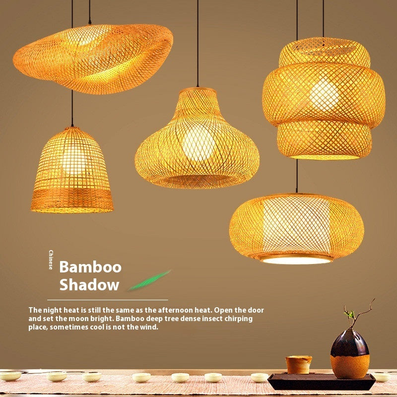 Suspension Luminaire Zen en Bambou Tressé - Style Japonais - 40cm
