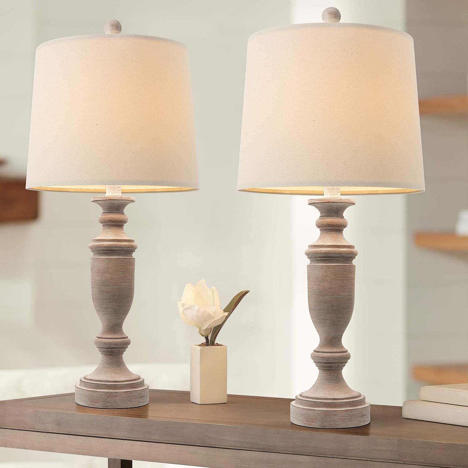 Lampe Table Bois Rétro - Déco Chambre - Chevet Vintage