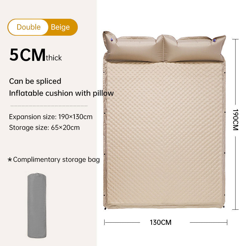 Matelas Autogonflant Camouflage - Coussin Assemblable - Camping avec Oreiller