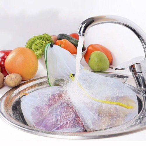 Sacs Filet Réutilisables 12 Pièces - Lavables Écologiques - Courses Fruits Légumes