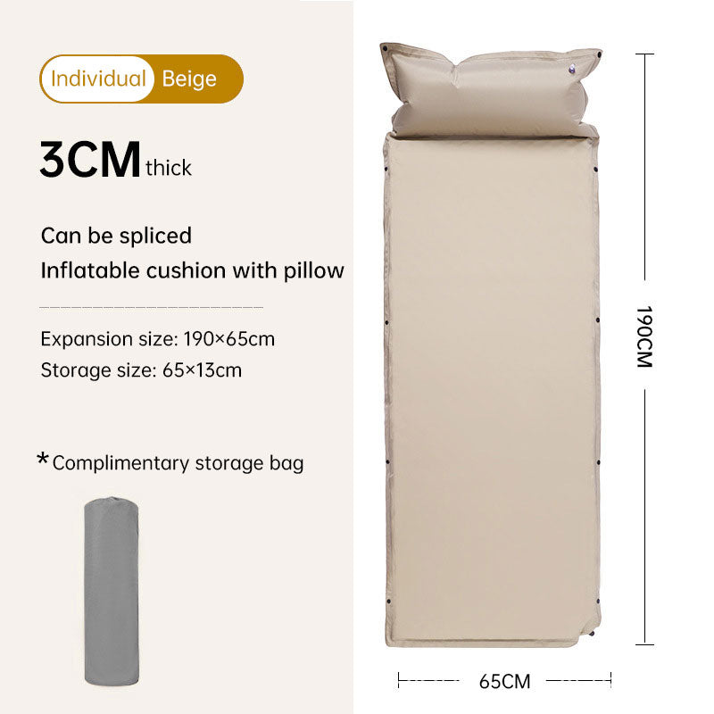 Matelas Autogonflant Camouflage - Coussin Assemblable - Camping avec Oreiller