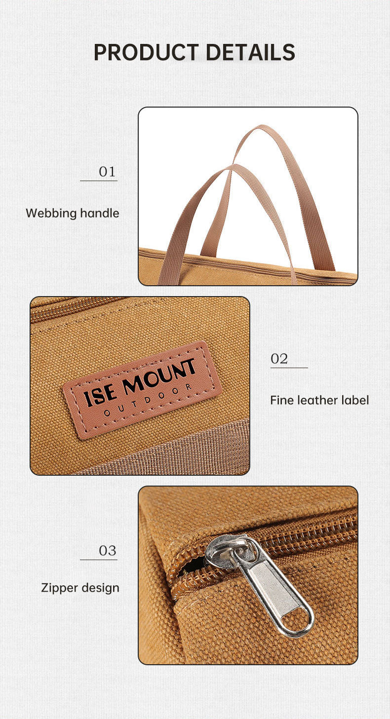 Sac Rangement Accessoires Camping - Piquets Corde - Cylindre Portable