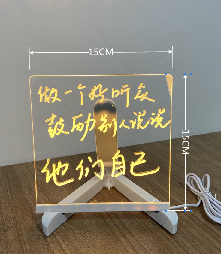 Tableau lumineux LED en acrylique avec 7 crayons pour messages et dessins