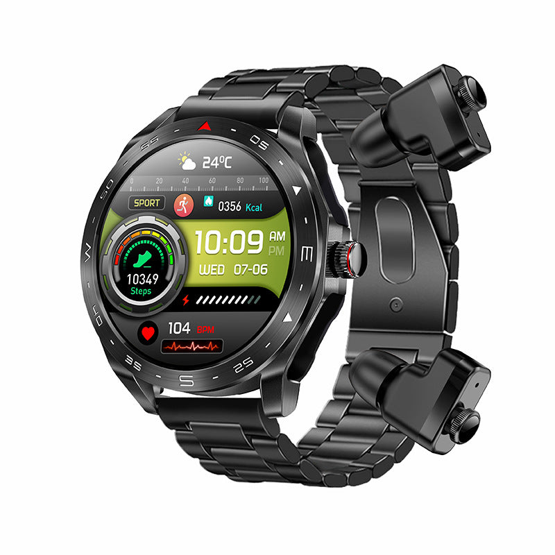 Montre intelligente T95 2-en-1 avec écouteurs TWS et appels Bluetooth