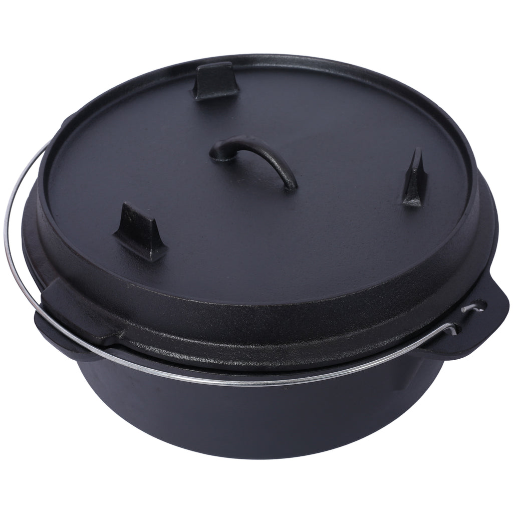 Marmite Fonte 12 Quart avec Couvercle - Camping - BBQ - 11L