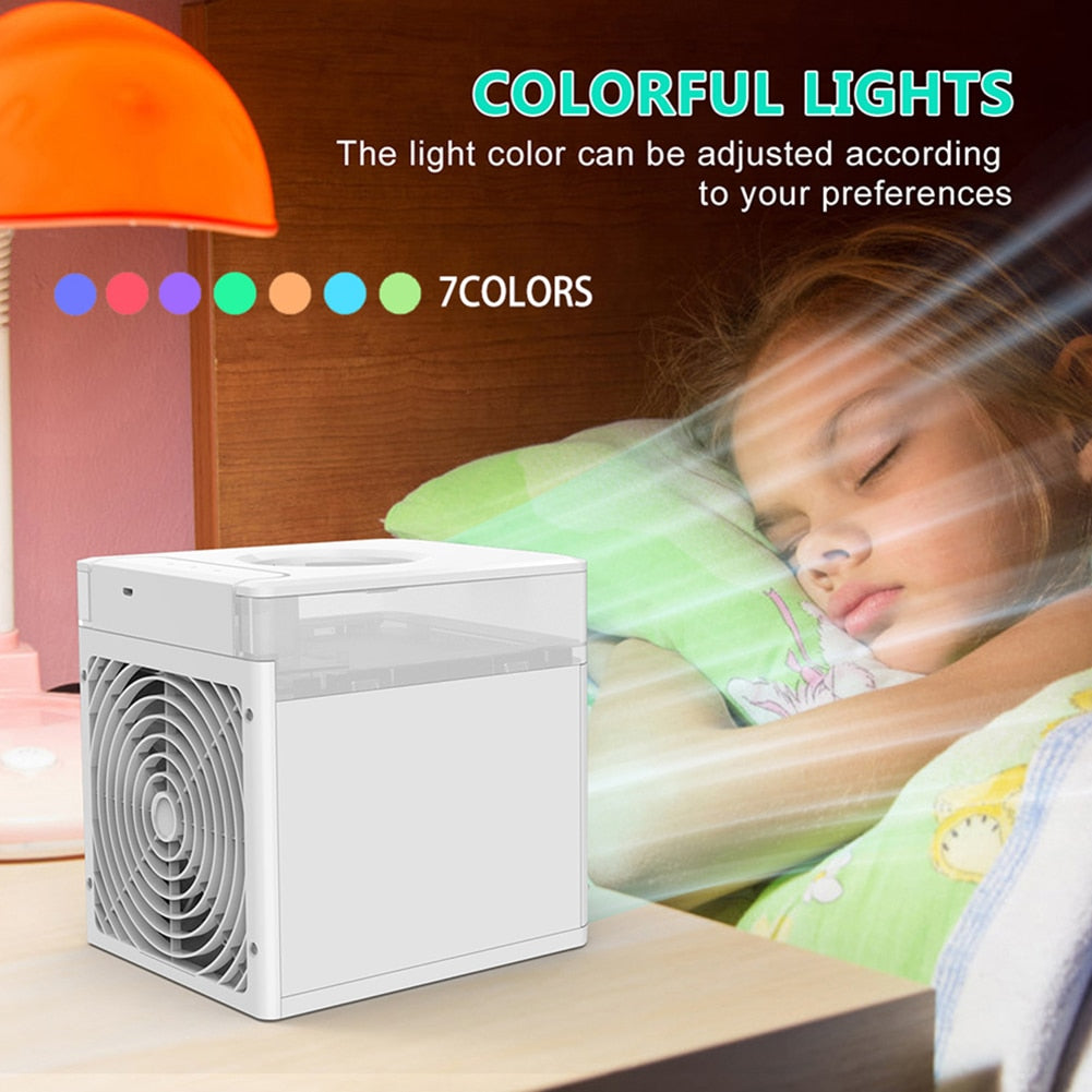 Mini Climatiseur Portable USB - 7 Couleurs Lumière - Stérilisation