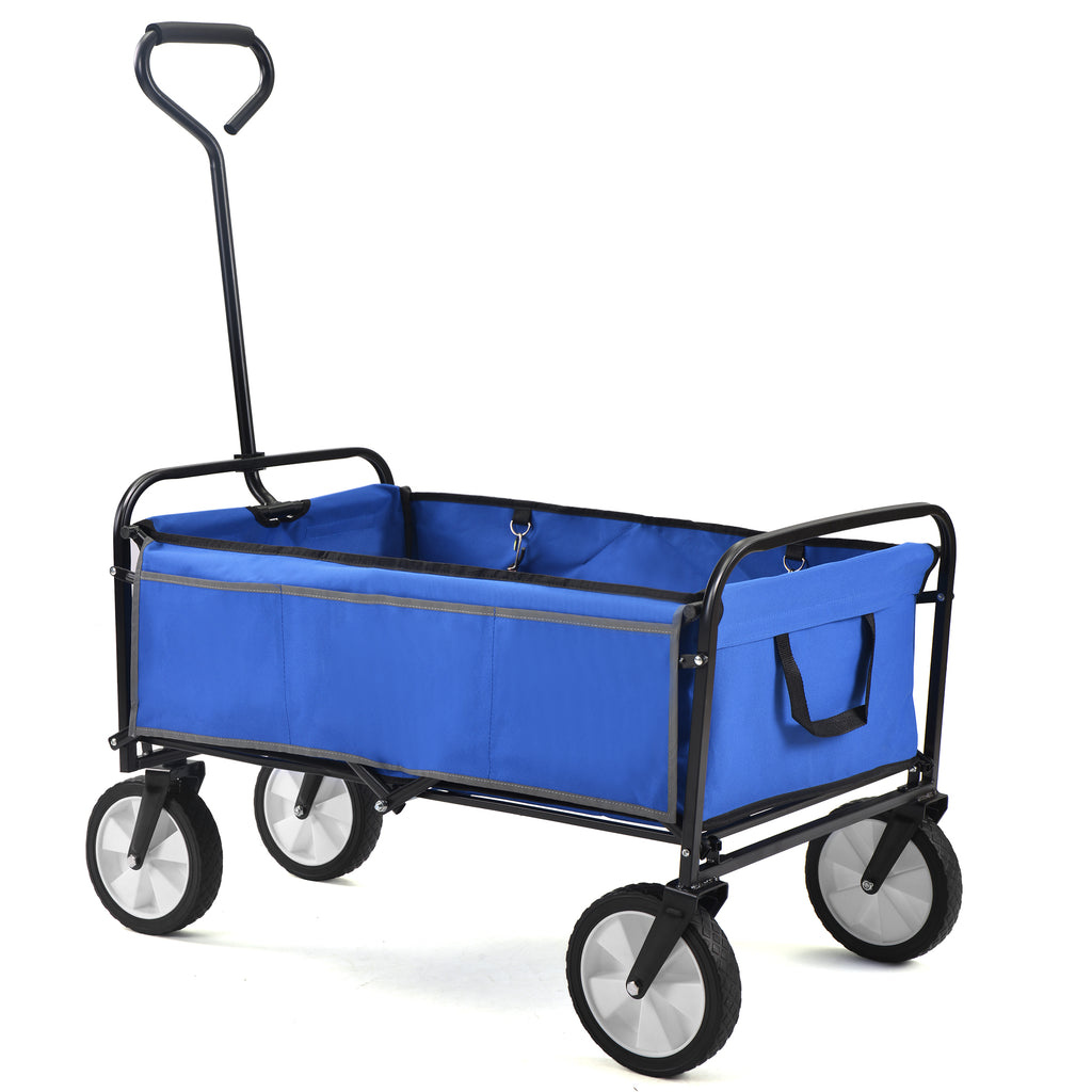 Chariot Pliant Jardin Courses Plage - Bleu - Wagon