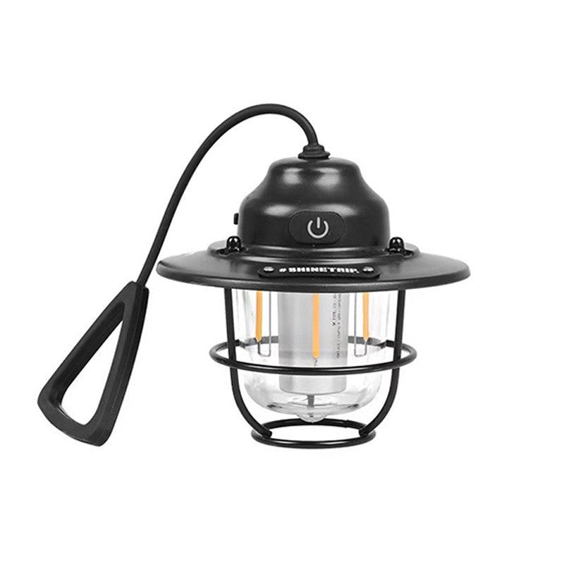 Lampe Camping Pomme de Pin Rétro - Ambiance Chaleureuse - USB-C