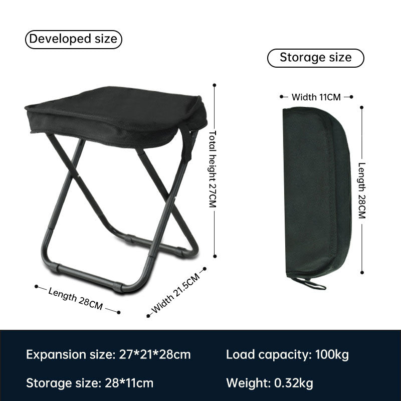 Tabouret Pliant Alu Léger - Sac à Main - Camping Pêche - Portable