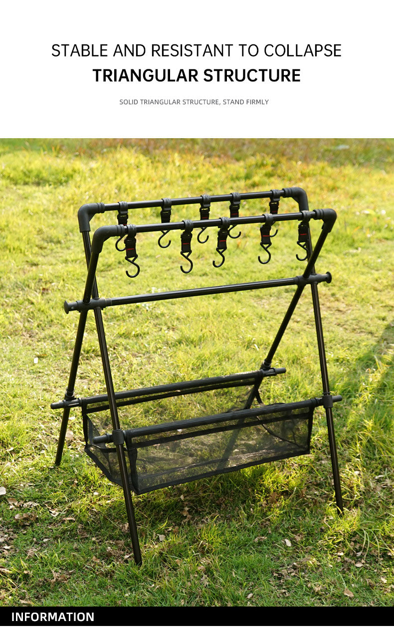 Étagère Pliante Camping - Séchoir Voiture - Filet Séchage - Rangement