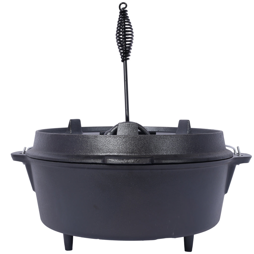 Marmite Fonte 12 Quart avec Couvercle - Camping - BBQ - 11L