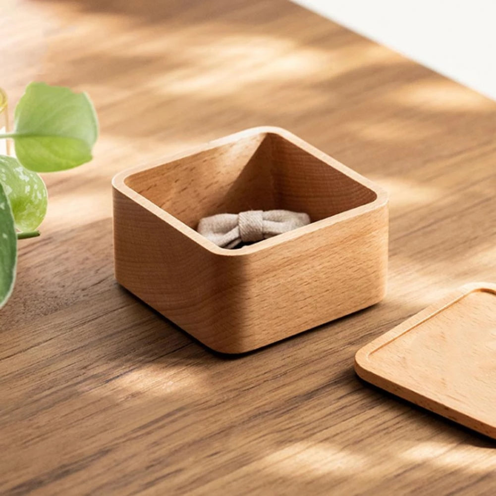 Beech Gift Jewelry Storage Box Small Wooden Box