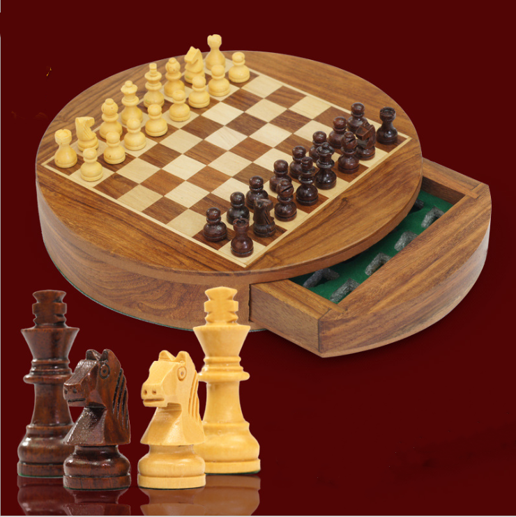 Jeu Échecs Magnétique Bois - Plateau Pliant - Voyage