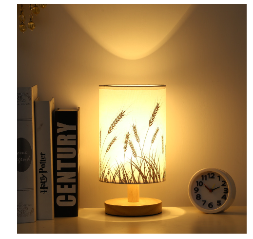 Lampe Table Lin LED - Blanc Chaud - Chevet USB - Abat-jour Lin Bois