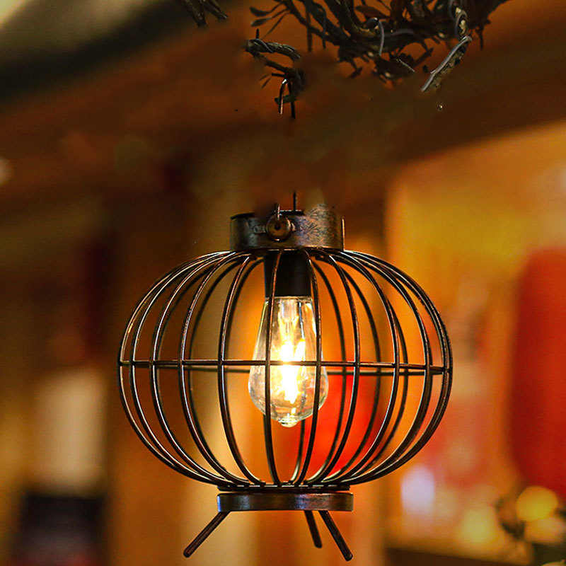 Lanterne Solaire Patio Vintage Fer Forgé - Extérieur