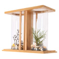 Mini Aquarium de Bureau en Bambou et Verre - Écologique - 2 Tailles