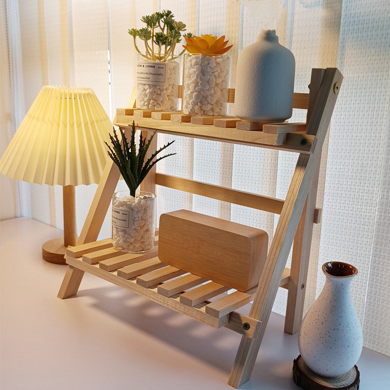 Étagère Cuisine Double Bois Style INS - Rangement Épices - Salle Bain - Organisa