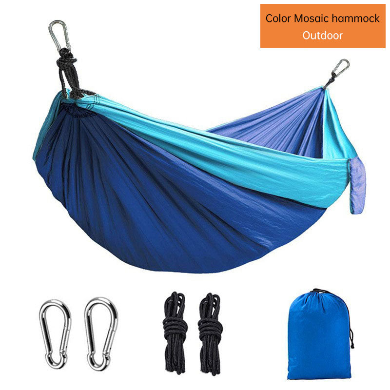 Hamac Parachute Simple Double - Tissu Couleur - Balançoire Large - Loisir