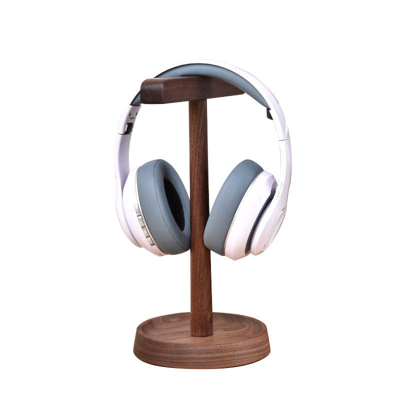 Support Casque Bois Noyer Massif - Vrai Bois - Présentoir Casque