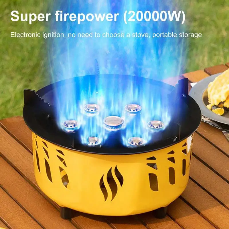 Réchaud Gaz 7 Cœurs Puissant - Cassette Portable - Sac - Camping