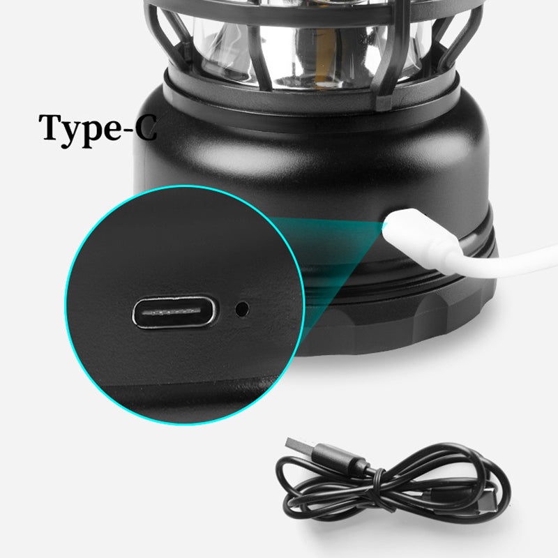 Lampe Camping Rétro Cheval - Rechargeable - Multifonction - Dimmable