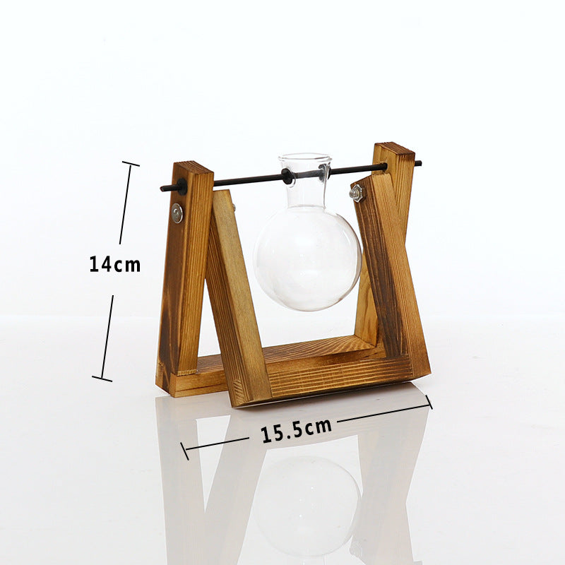 Vase Cadre Bois Transparent Plante - Ornement Bureau - Contenant