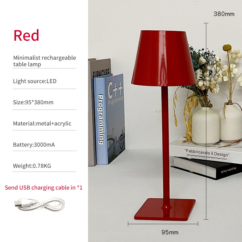 Lampe Table Métal Haut Pied LED - Style Américain Nordique - Hôtel Bar - USB Protection Yeux