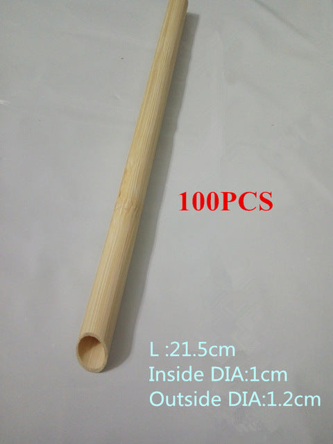 Pailles Bambou Réutilisables 100pcs 21.5cm - Écologique - Carbonisées Smoothie