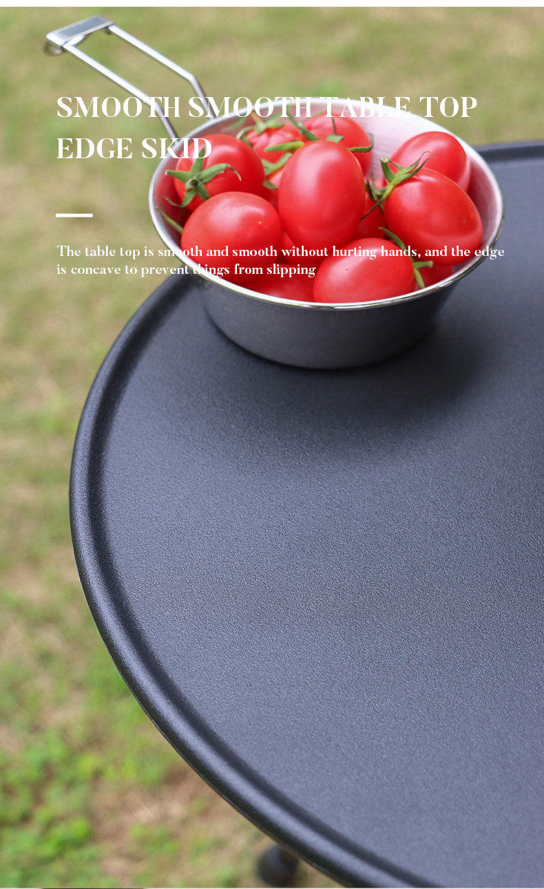 Table Ronde Pliante Alu Réglable Hauteur - Balcon Léger - Pique-nique Camping
