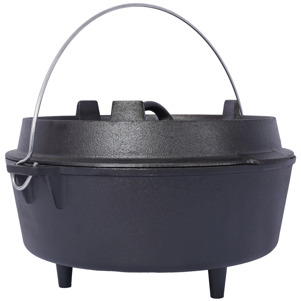 Marmite Fonte 12 Quart avec Couvercle - Camping - BBQ - 11L