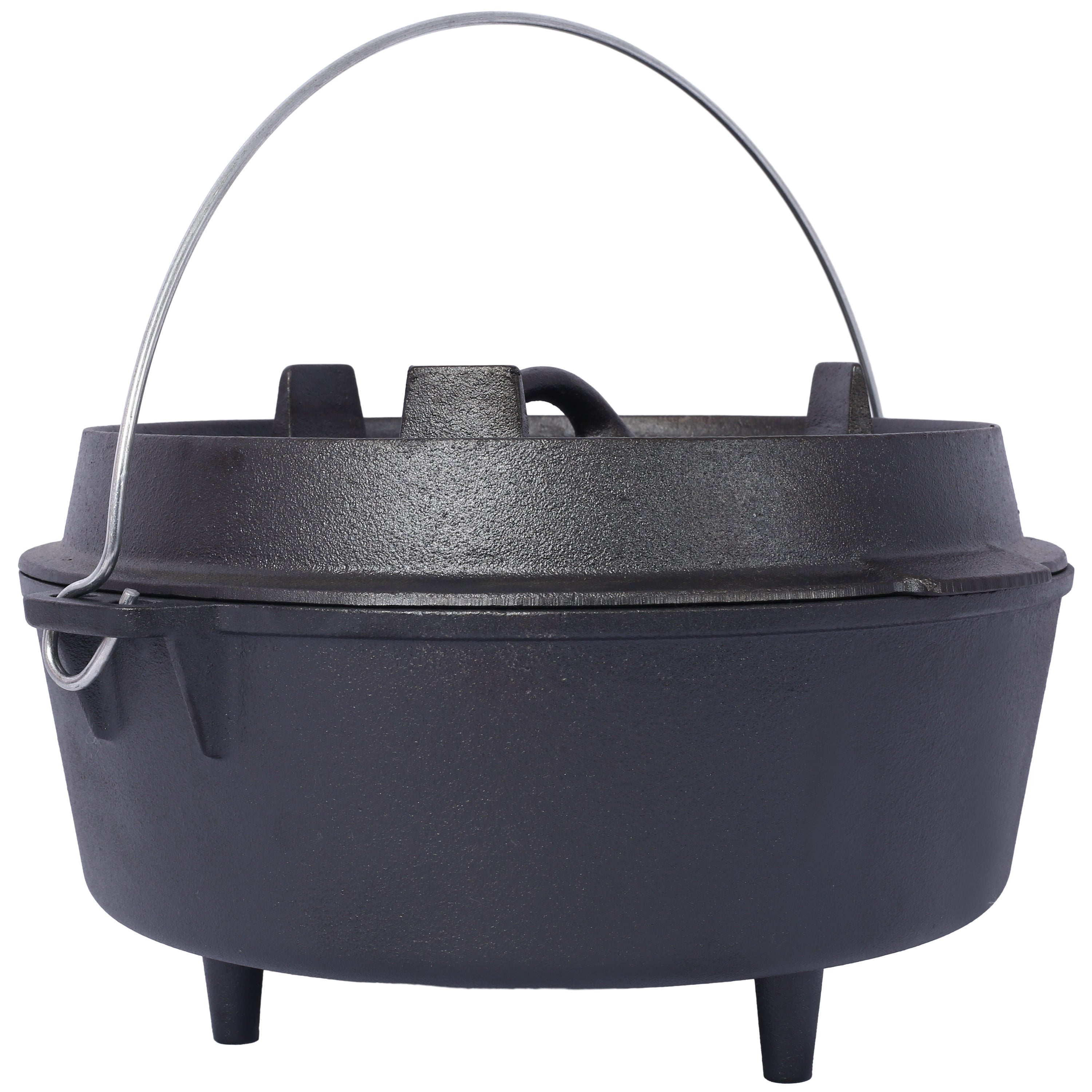 Marmite Fonte 12 Quart avec Couvercle - Camping - BBQ - 11L