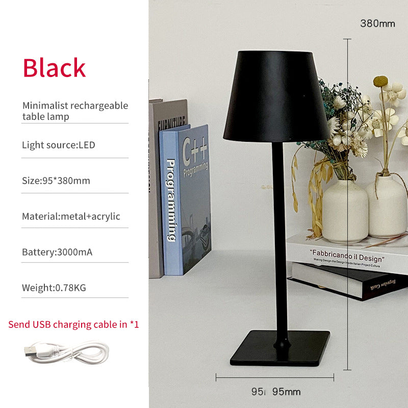 Lampe Table Métal Haut Pied LED - Style Américain Nordique - Hôtel Bar - USB Protection Yeux