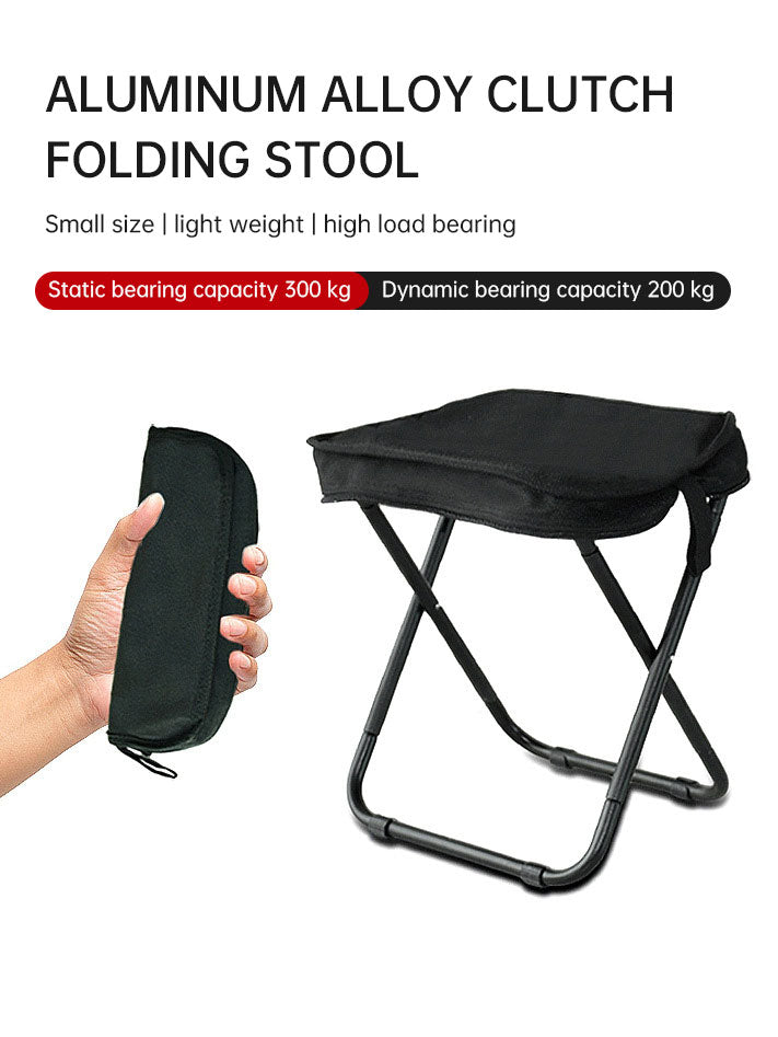 Tabouret Pliant Alu Léger - Sac à Main - Camping Pêche - Portable