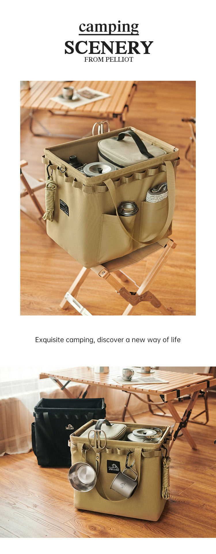 Sac Rangement Pliant Camping - Organisateur Carré - Vaisselle Équipement