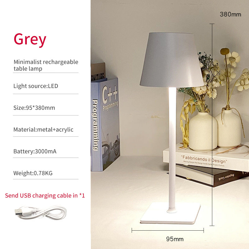 Lampe Table Métal Haut Pied LED - Style Américain Nordique - Hôtel Bar - USB Protection Yeux