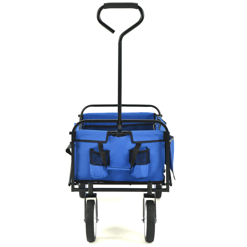 Chariot Pliant Jardin Courses Plage - Bleu - Wagon