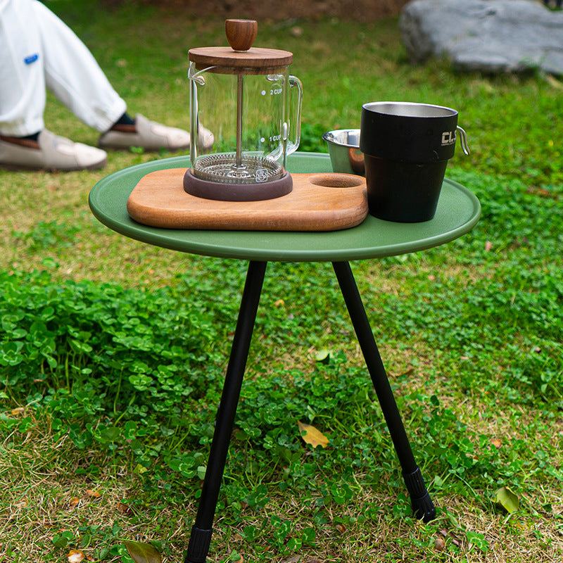 Table Ronde Pliante Alu Réglable Hauteur - Balcon Léger - Pique-nique Camping