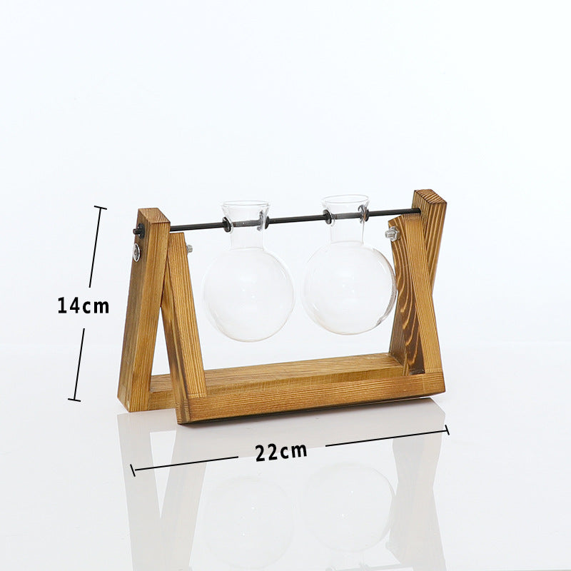 Vase Cadre Bois Transparent Plante - Ornement Bureau - Contenant