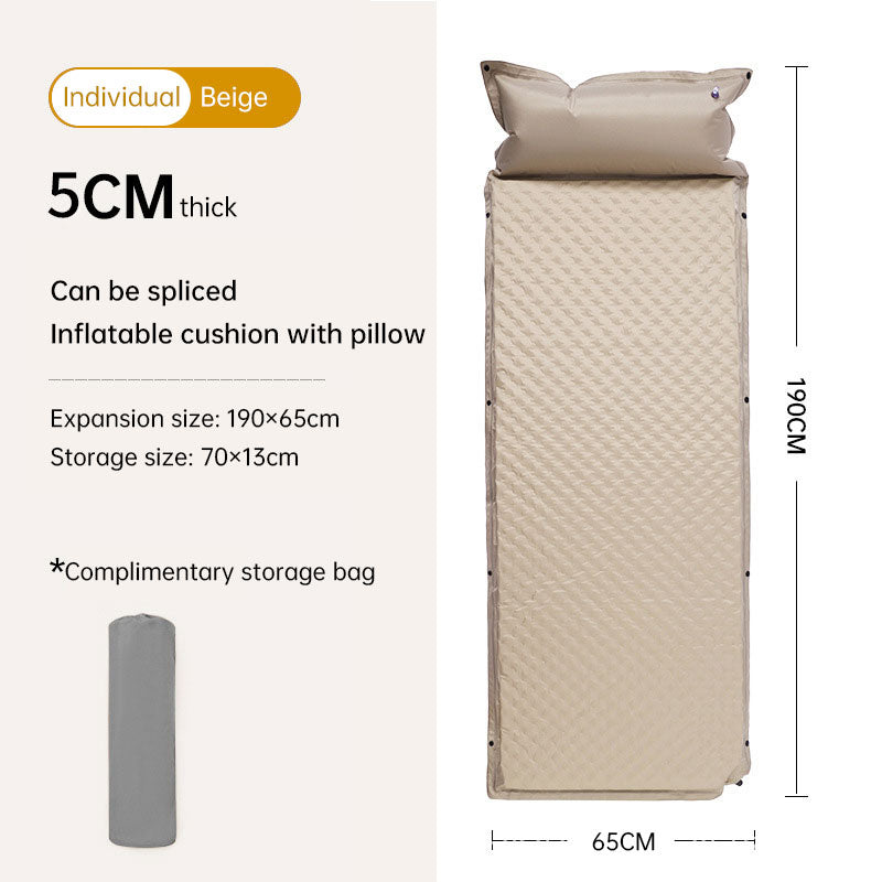 Matelas Autogonflant Camouflage - Coussin Assemblable - Camping avec Oreiller