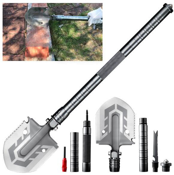Pelle Multifonction Militaire Pliante - Outil Jardin - Camping Défense