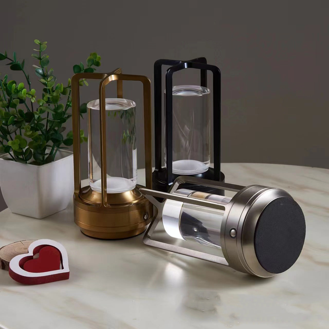 Lampe Table Alu Vintage LED - Ambiance Salle à Manger - USB Tactile - Bar Campin