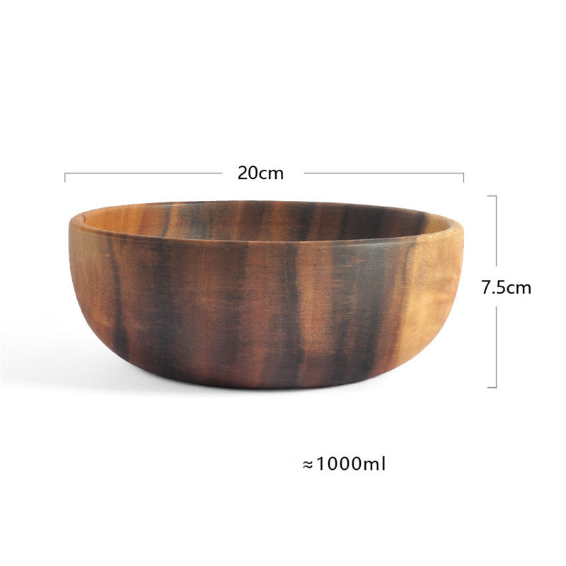 Bol Bois Brut Massif - Assiette Bois Solide - Vaisselle - Salade Fruits Secs