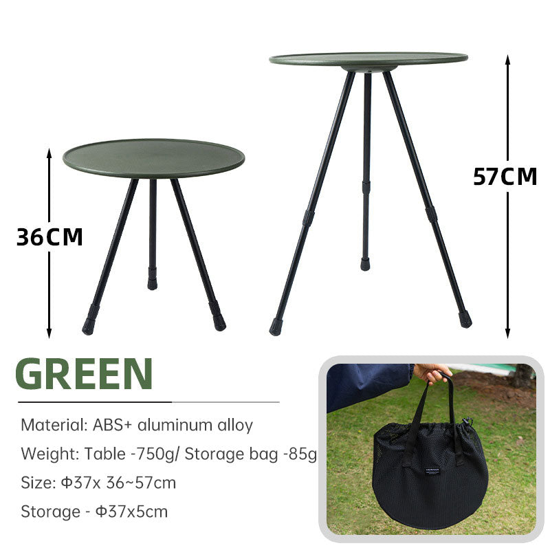 Table Ronde Pliante Alu Réglable Hauteur - Balcon Léger - Pique-nique Camping