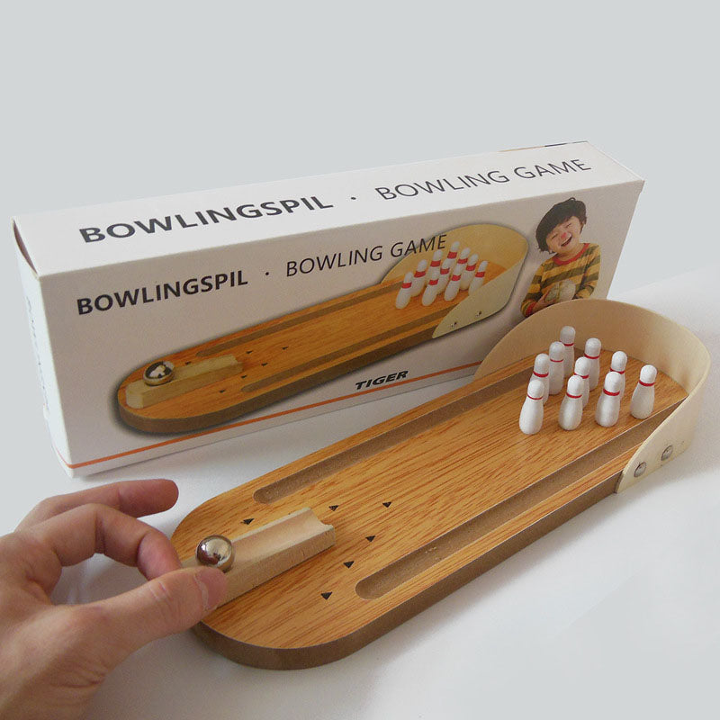 Mini Bowling Table Bois - Jeu Éducatif Enfant - Solide - Parent-Enfant