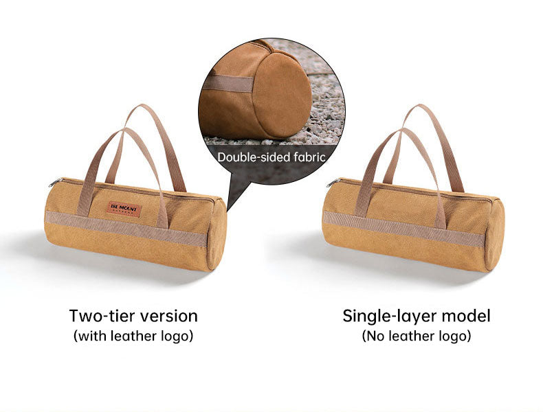 Sac Rangement Accessoires Camping - Piquets Corde - Cylindre Portable
