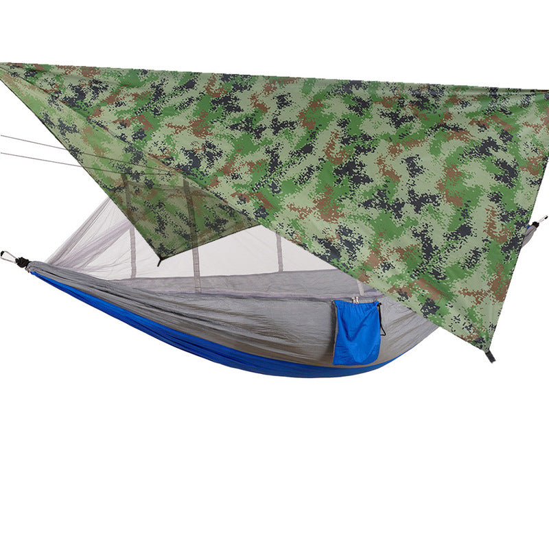 Hamac Double 260x140cm - Moustiquaire + Bâche Pluie - Léger Parachute