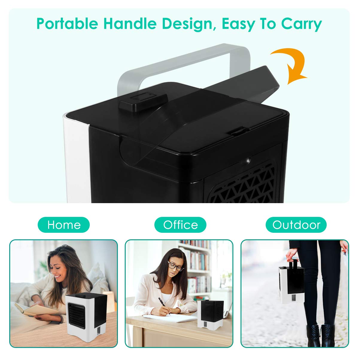 Climatiseur Portable 4-en-1 - Mini Refroidisseur Air USB - Humidificateur
